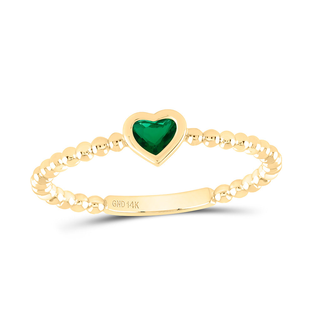 3.4X3.4MM-HS-EM NAT GEM HEART LADIES RING Daisy Joyeria