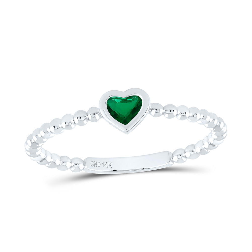 3.4X3.4MM-HS-EM NAT GEM HEART LADIES RING Daisy Joyeria