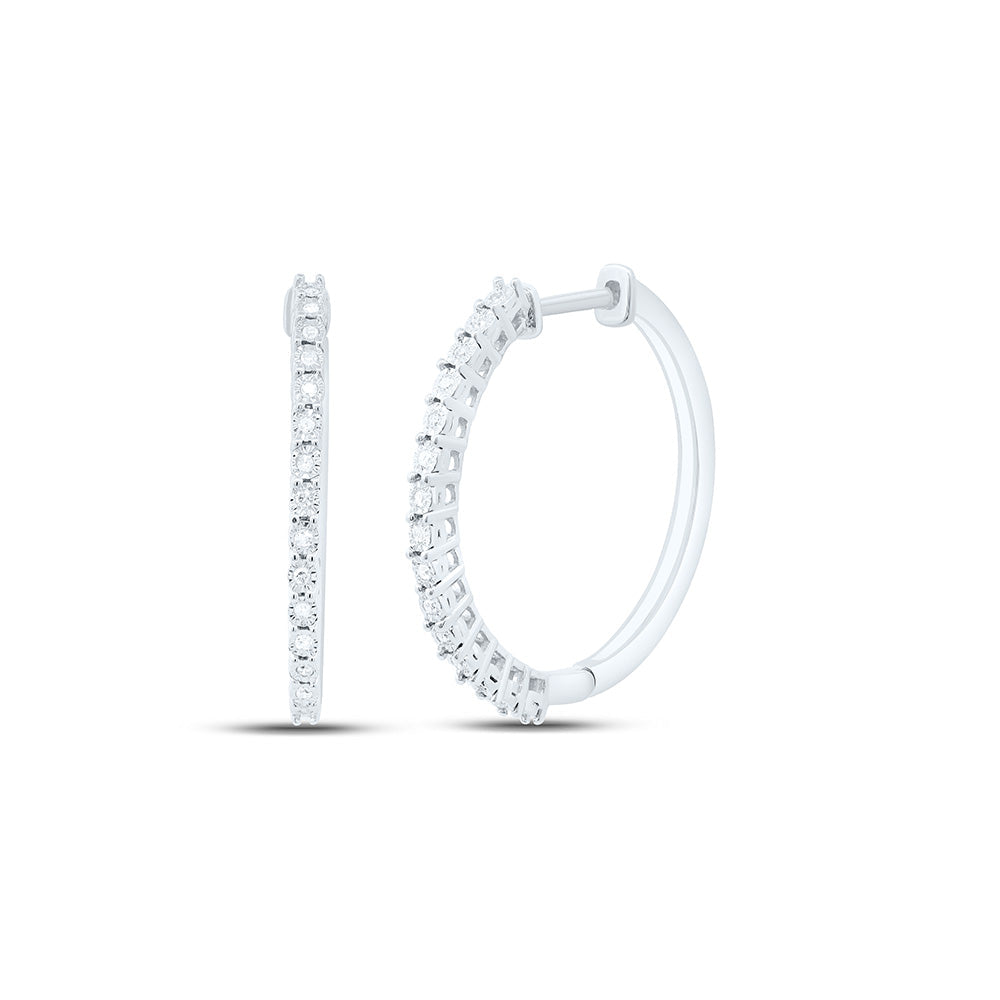 1/8CTW-NAT DIA P1 GIFT HOOP EARRING Daisy Joyeria