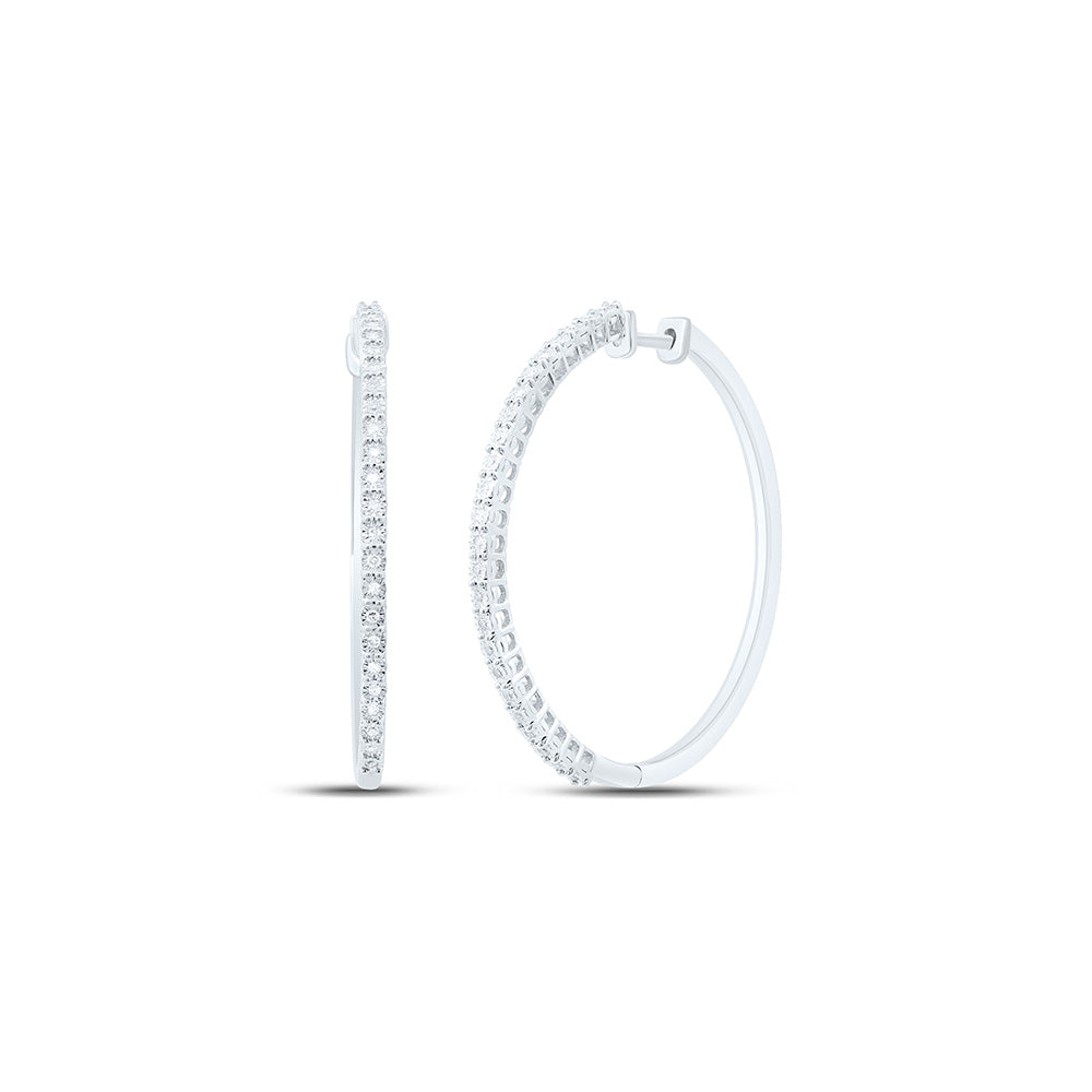 1/5CTW-NAT DIA P1 GIFT HOOP EARRING Daisy Joyeria