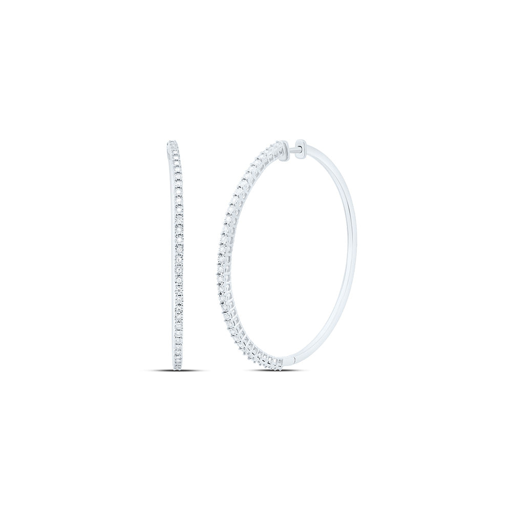 1/4CTW-NAT DIA P1 GIFT HOOP EARRING Daisy Joyeria