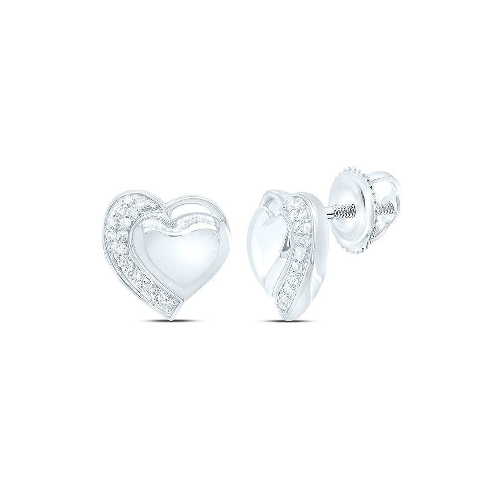 1/10CTW-NAT DIA NK FASHION HEART EARRING Daisy Joyeria