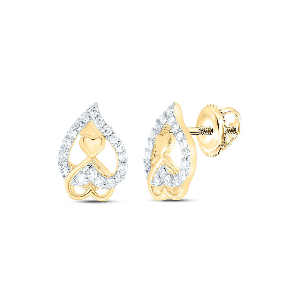 1/6CTW-NAT DIA NK FASHION HEART EARRING Daisy Joyeria