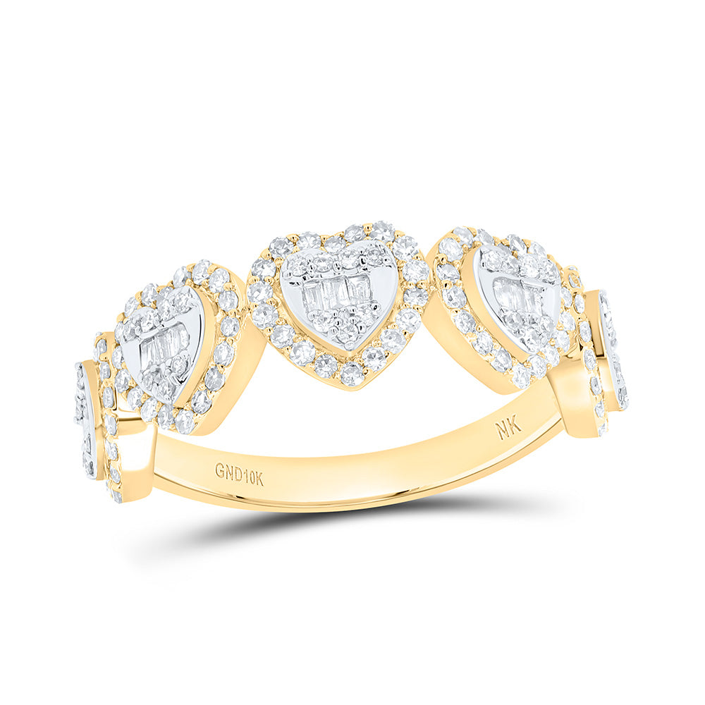 5/8CTW-NAT DIA NK FASHION HEART LADIES BAND Daisy Joyeria