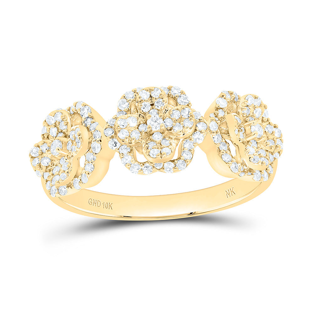 1/2CTW-NAT DIA NK FASHION FLOWER LADIES BAND Daisy Joyeria