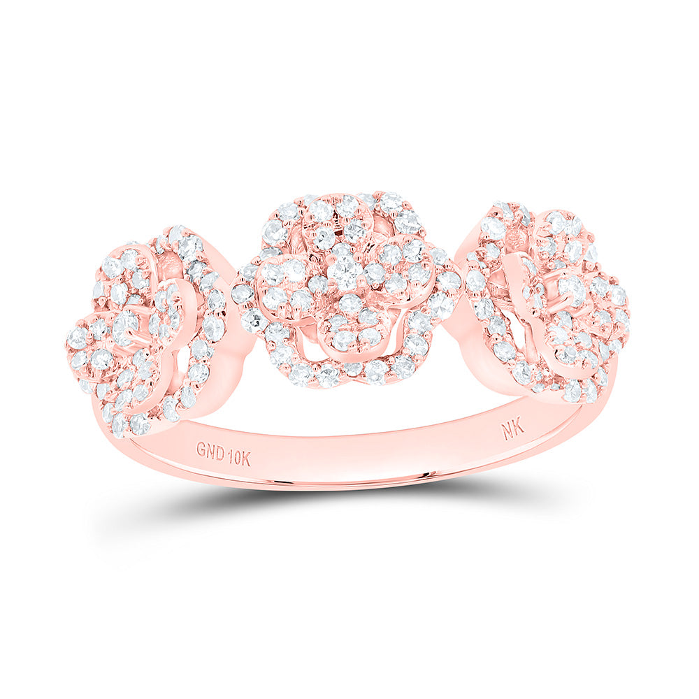 1/2CTW-NAT DIA NK FASHION FLOWER LADIES BAND Daisy Joyeria