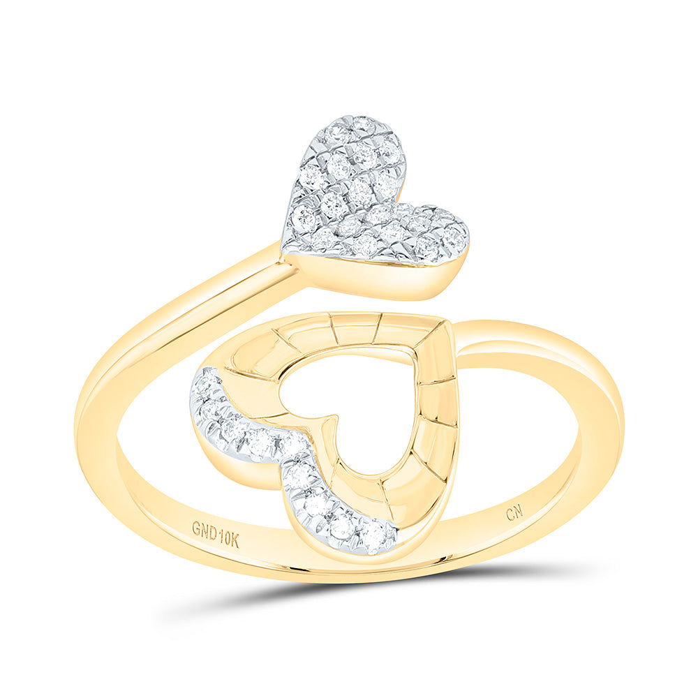 1/8CTW-NAT DIA CN FASHION HEART RING Daisy Joyeria