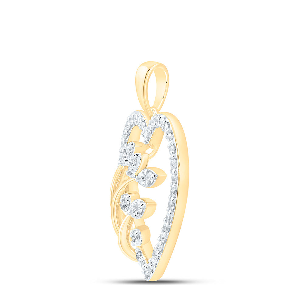 1/4CTW-NAT DIA CN FASHION HEART PENDANT Daisy Joyeria