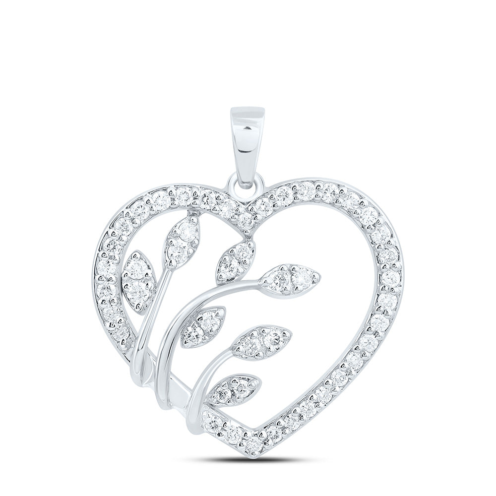 1/4CTW-NAT DIA CN FASHION HEART PENDANT Daisy Joyeria