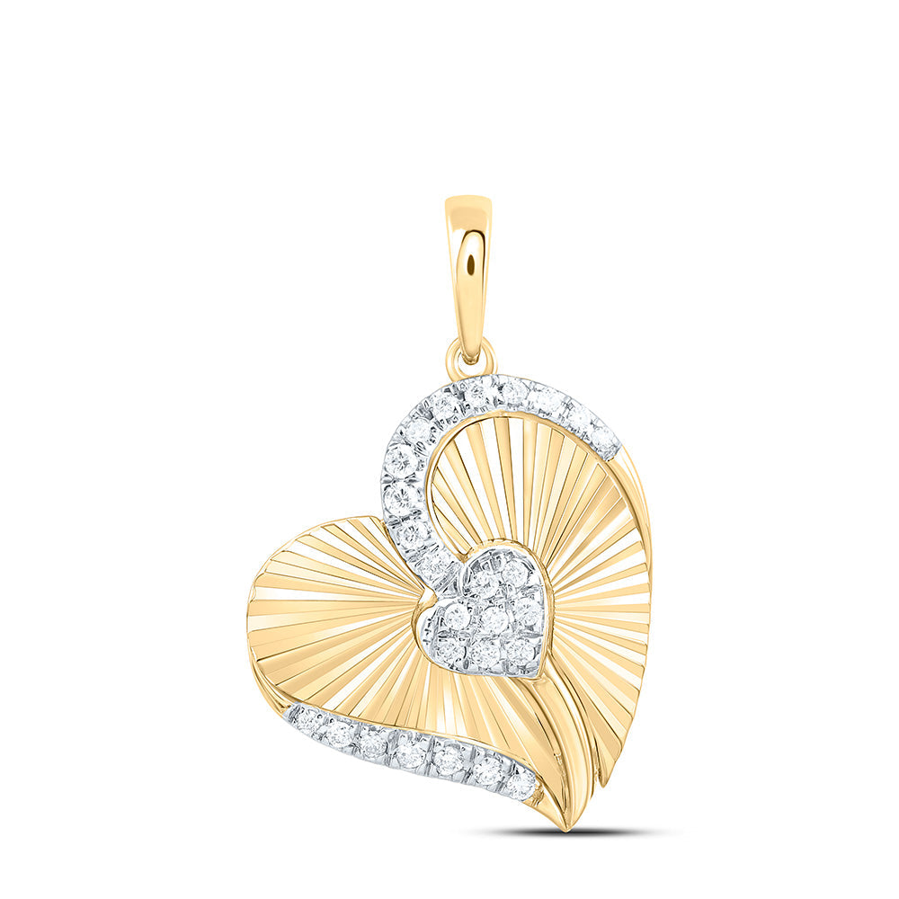 1/6CTW-NAT DIA CN FASHION HEART PENDANT Daisy Joyeria