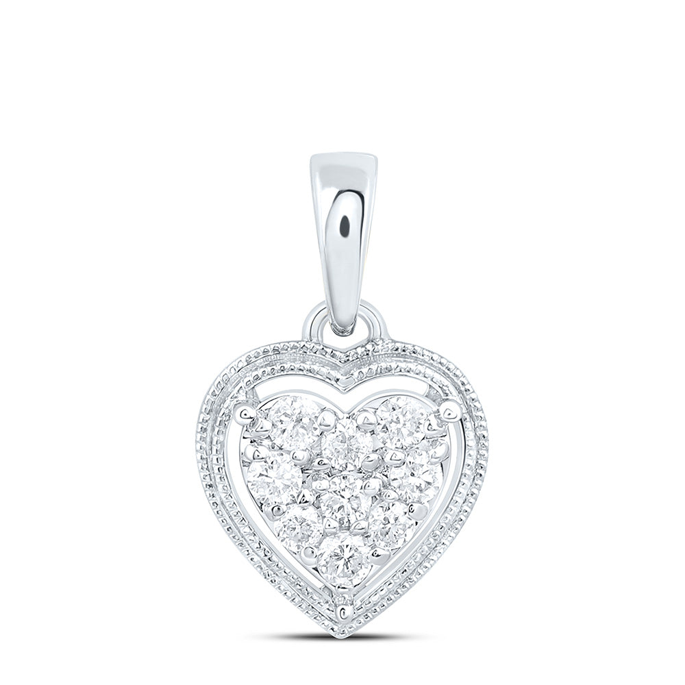 1/6CTW-NAT DIA CN FASHION HEART PENDANT Daisy Joyeria