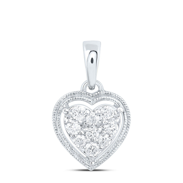 1/6CTW-NAT DIA CN FASHION HEART PENDANT Daisy Joyeria