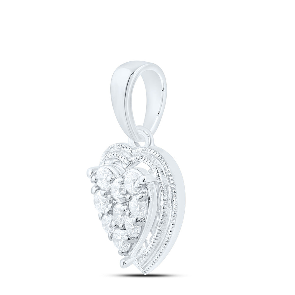 1/6CTW-NAT DIA CN FASHION HEART PENDANT Daisy Joyeria