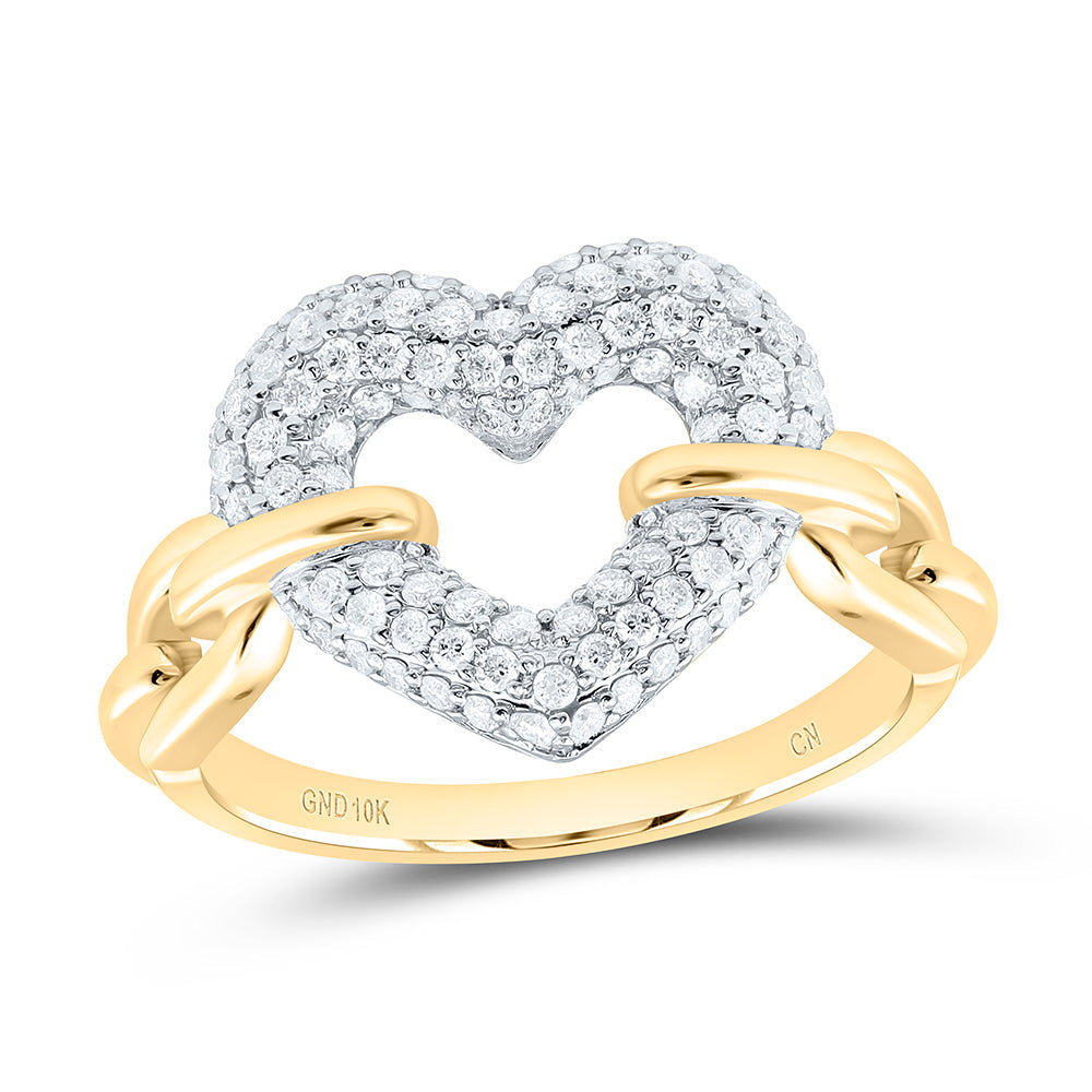1/2CTW-NAT DIA CN FASHION HEART RING Daisy Joyeria