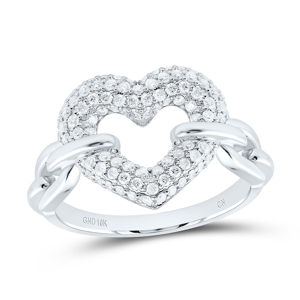 1/2CTW-NAT DIA CN FASHION HEART RING Daisy Joyeria