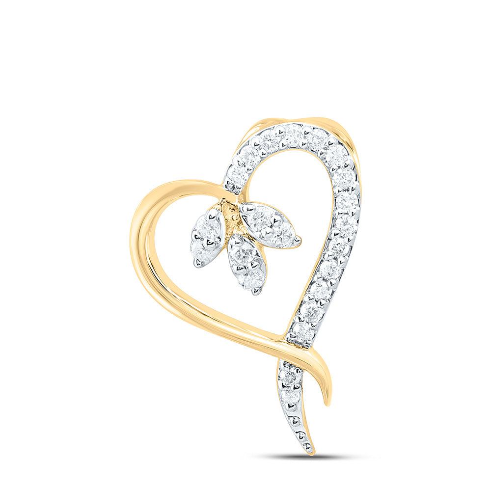 1/8CTW-NAT DIA CN FASHION HEART PENDANT Daisy Joyeria