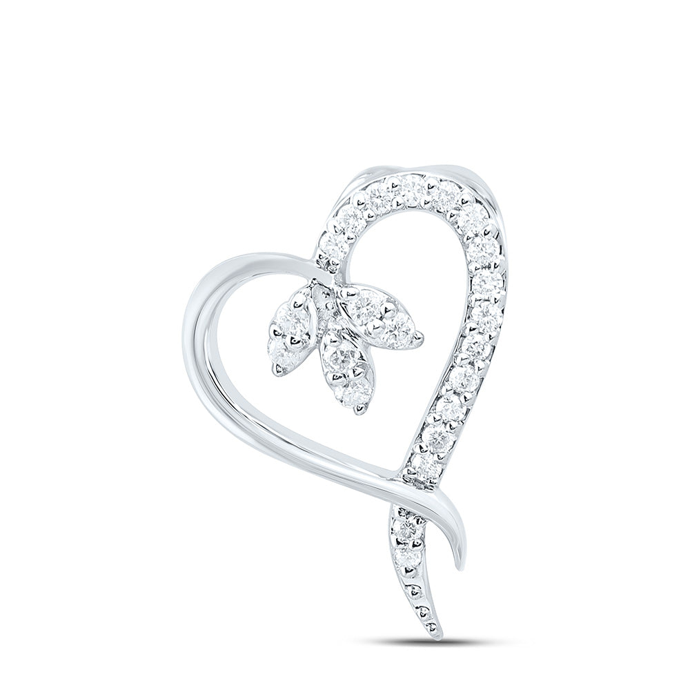 1/8CTW-NAT DIA CN FASHION HEART PENDANT Daisy Joyeria