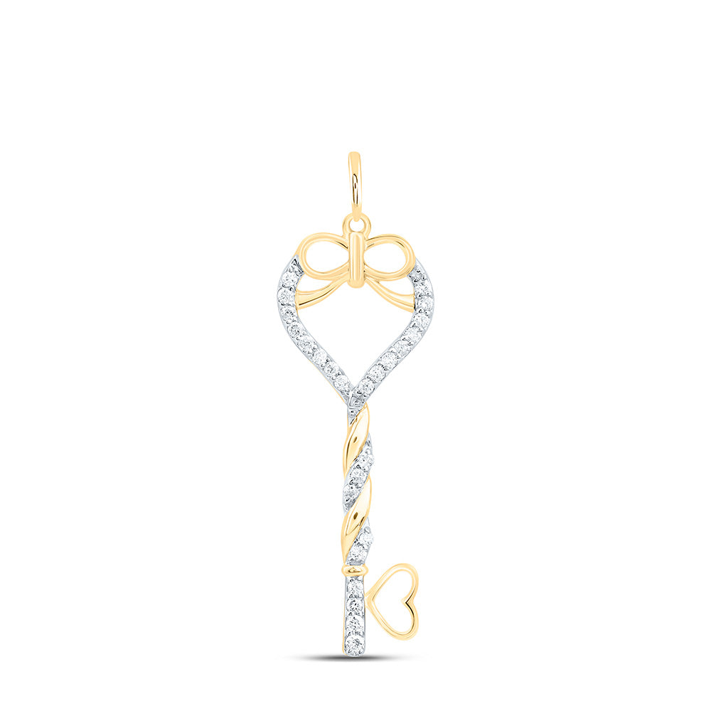 1/8CTW-NAT DIA CN FASHION HEART KEY PENDANT Daisy Joyeria