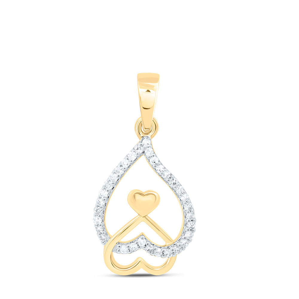 1/8CTW-NAT DIA NK GIFT HEART PENDANT Daisy Joyeria