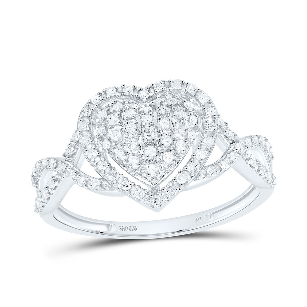 1/4CTW-NAT DIA P1 GIFT HEART RING Daisy Joyeria