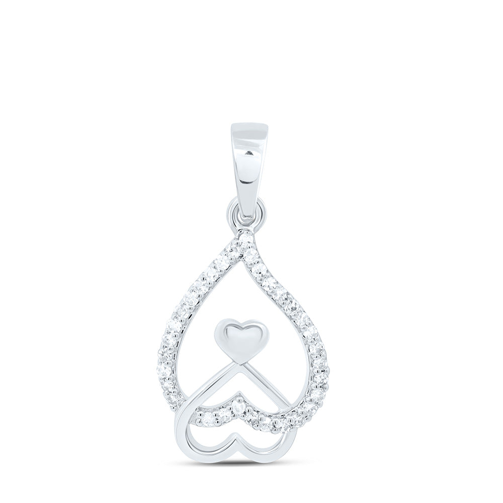 1/8CTW-NAT DIA NK GIFT HEART PENDANT Daisy Joyeria