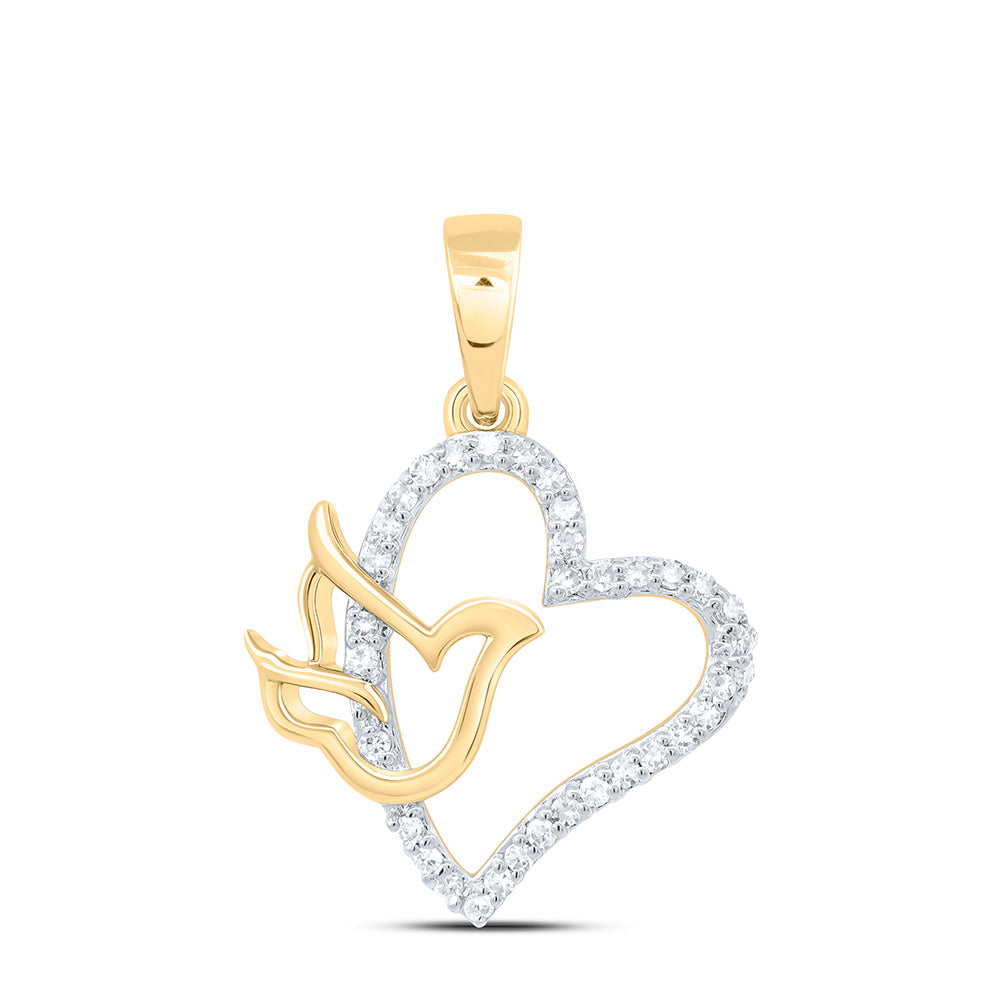 1/8CTW-NAT DIA NK GIFT HEART PENDANT Daisy Joyeria