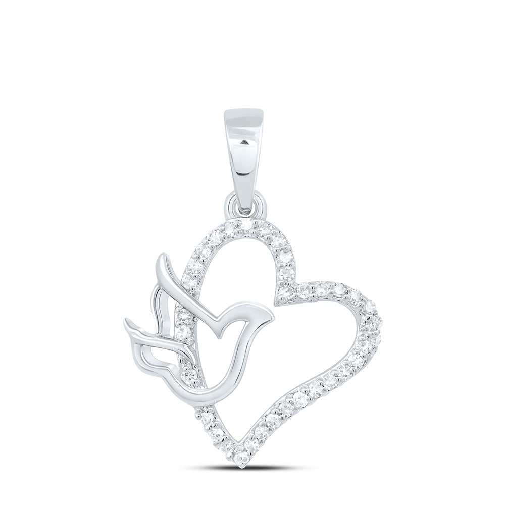 1/8CTW-NAT DIA NK GIFT HEART PENDANT Daisy Joyeria