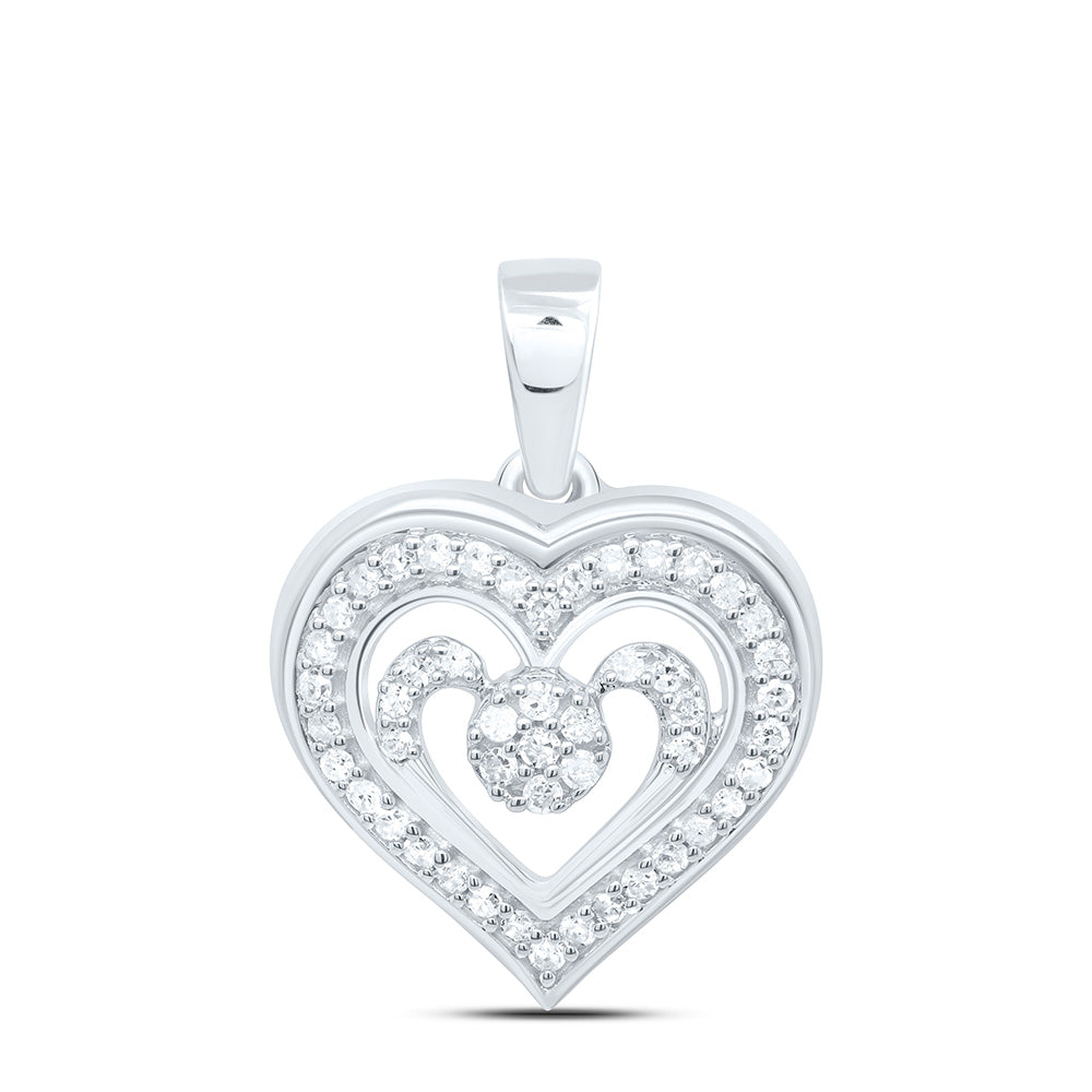 1/5CTW-NAT DIA P1 GIFT HEART PENDANT Daisy Joyeria