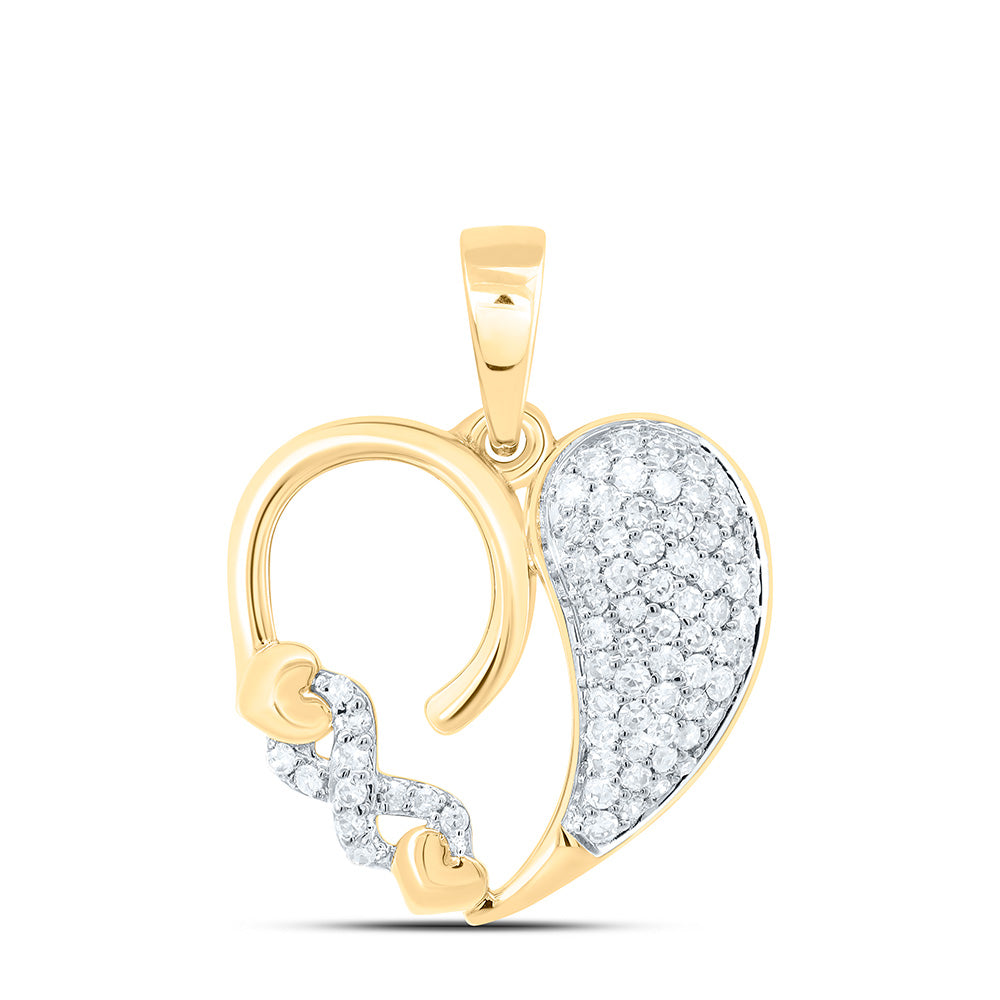 1/4CTW-NAT DIA NK GIFT HEART PENDANT Daisy Joyeria