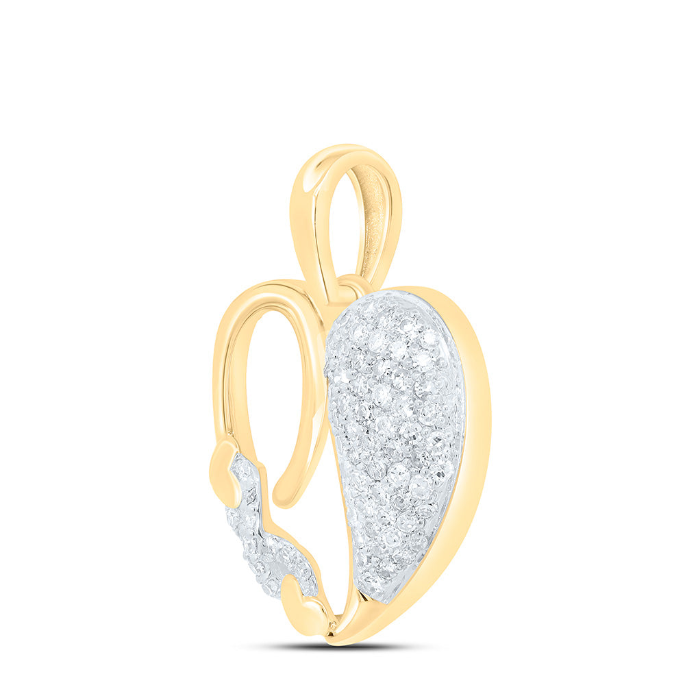1/4CTW-NAT DIA NK GIFT HEART PENDANT Daisy Joyeria