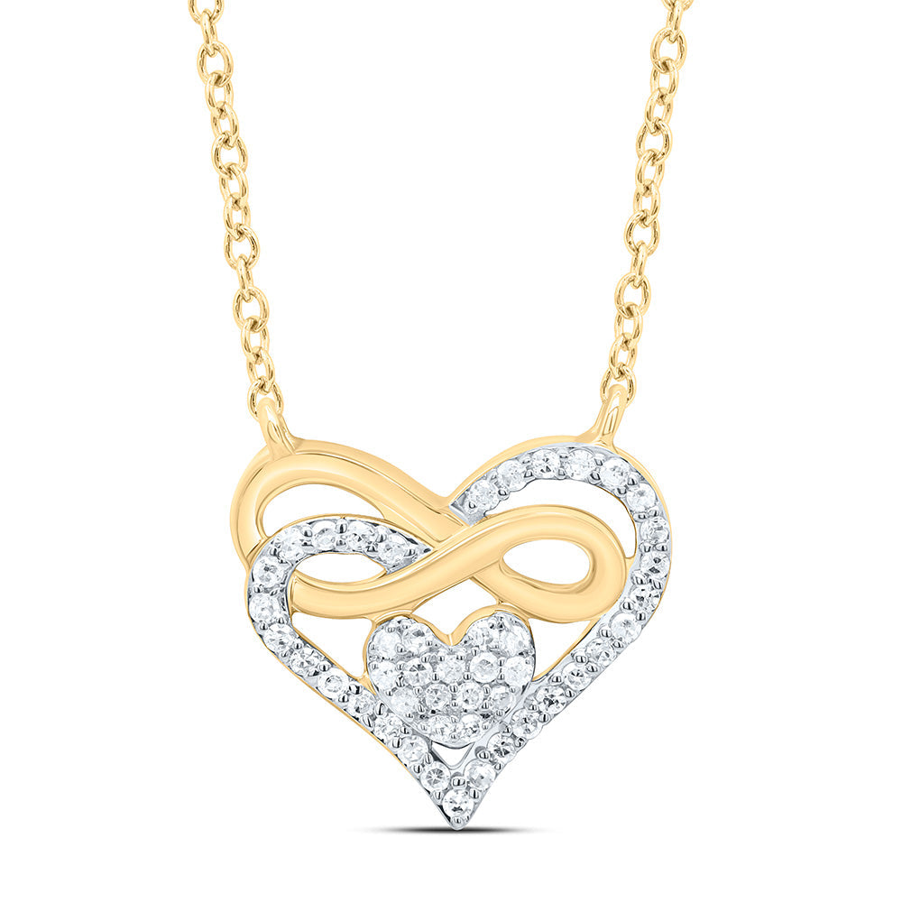 1/8CTW-NAT DIA P1 GIFT HEART NECKLACE (18 INCH) Daisy Joyeria