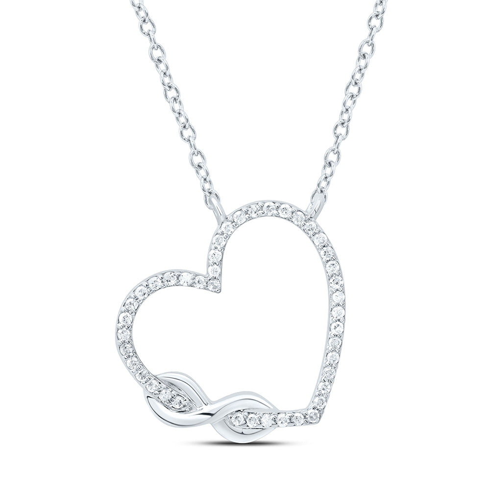 1/8CTW-NAT DIA P1 GIFT HEART NECKLACE (18 INCH) Daisy Joyeria