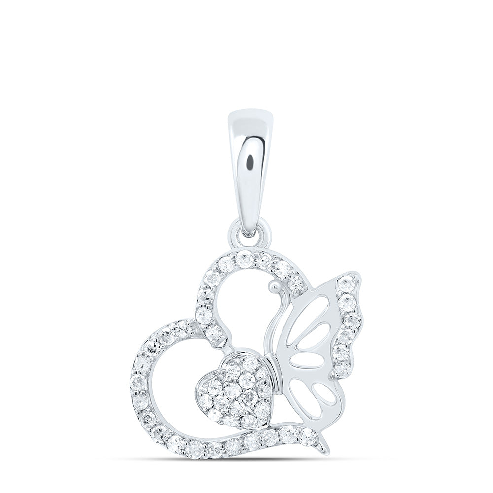 1/6CTW-NAT DIA P1 GIFT HEART PENDANT Daisy Joyeria