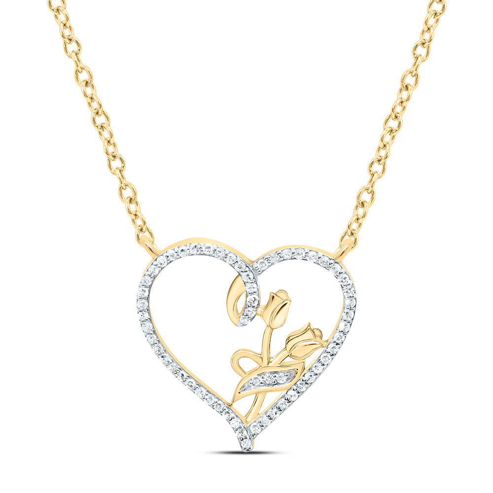 1/6CTW-NAT DIA P1 GIFT HEART NECKLACE (18 INCH) Daisy Joyeria