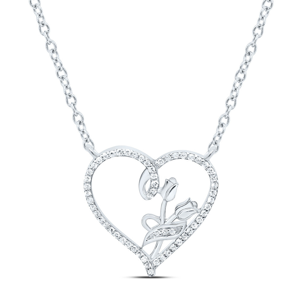 1/6CTW-NAT DIA P1 GIFT HEART NECKLACE (18 INCH) Daisy Joyeria