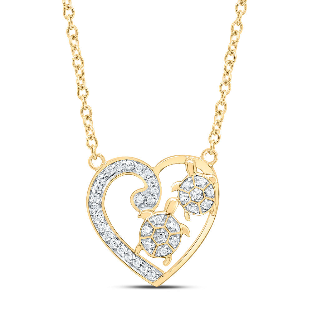 1/8CTW-NAT DIA P1 GIFT HEART NECKLACE (18 INCH) Daisy Joyeria