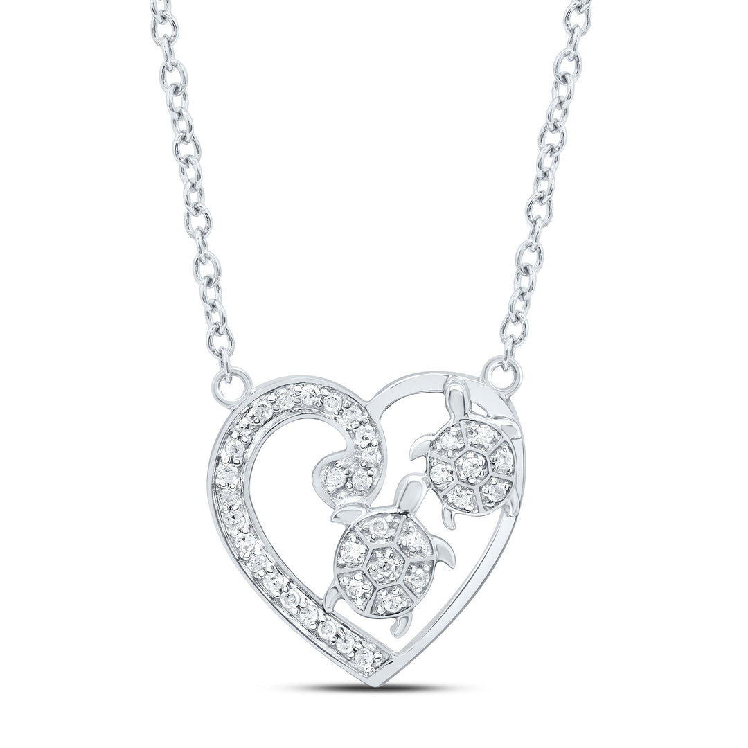 1/8CTW-NAT DIA P1 GIFT HEART NECKLACE (18 INCH) Daisy Joyeria