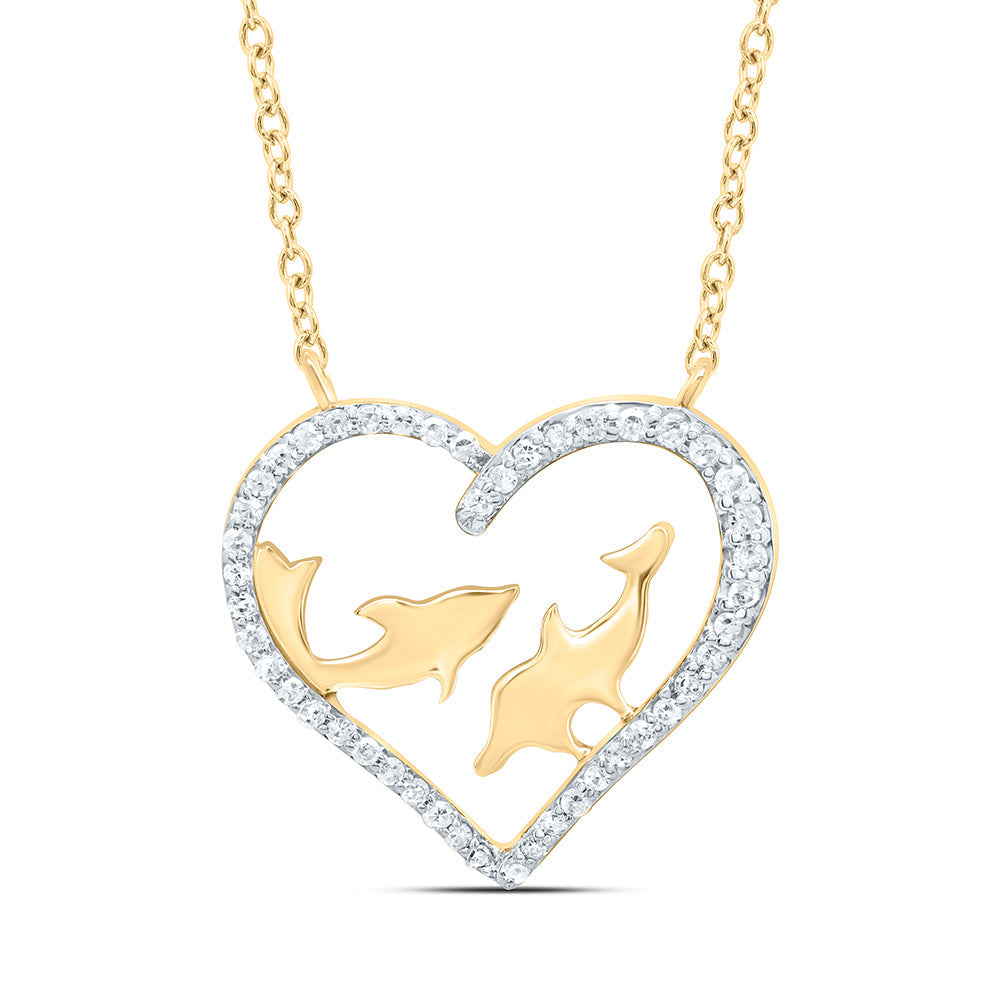 1/6CTW-NAT DIA P1 GIFT HEART NECKLACE (18 INCH) Daisy Joyeria