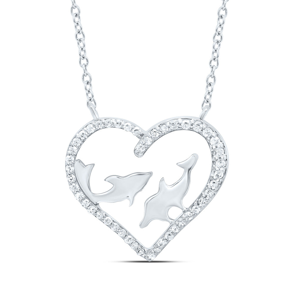 1/6CTW-NAT DIA P1 GIFT HEART NECKLACE (18 INCH) Daisy Joyeria
