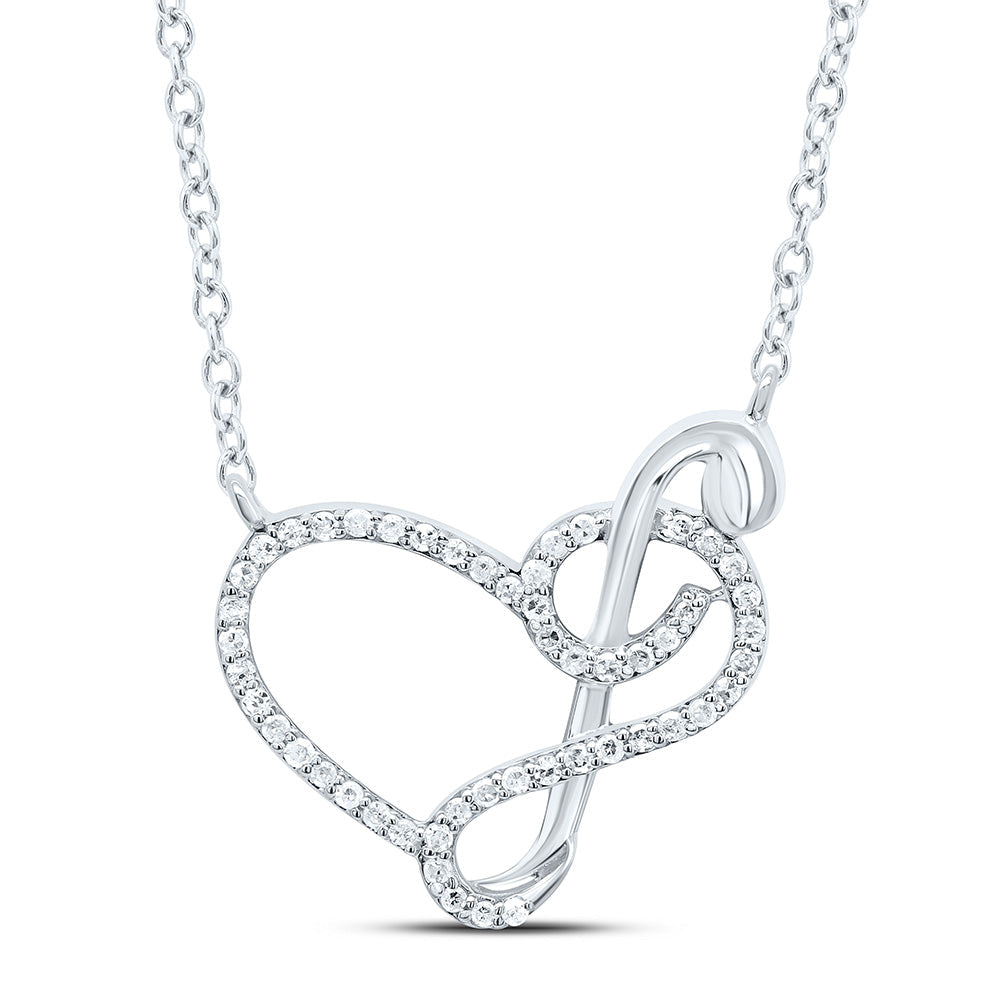 1/6CTW-NAT DIA P1 GIFT HEART NECKLACE (18 INCH) Daisy Joyeria