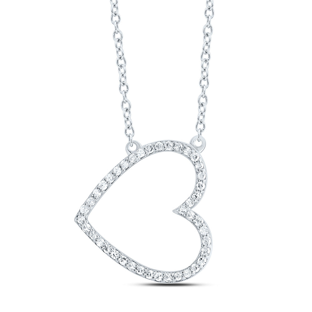 1/6CTW-NAT DIA P1 GIFT HEART NECKLACE (18 INCH) Daisy Joyeria