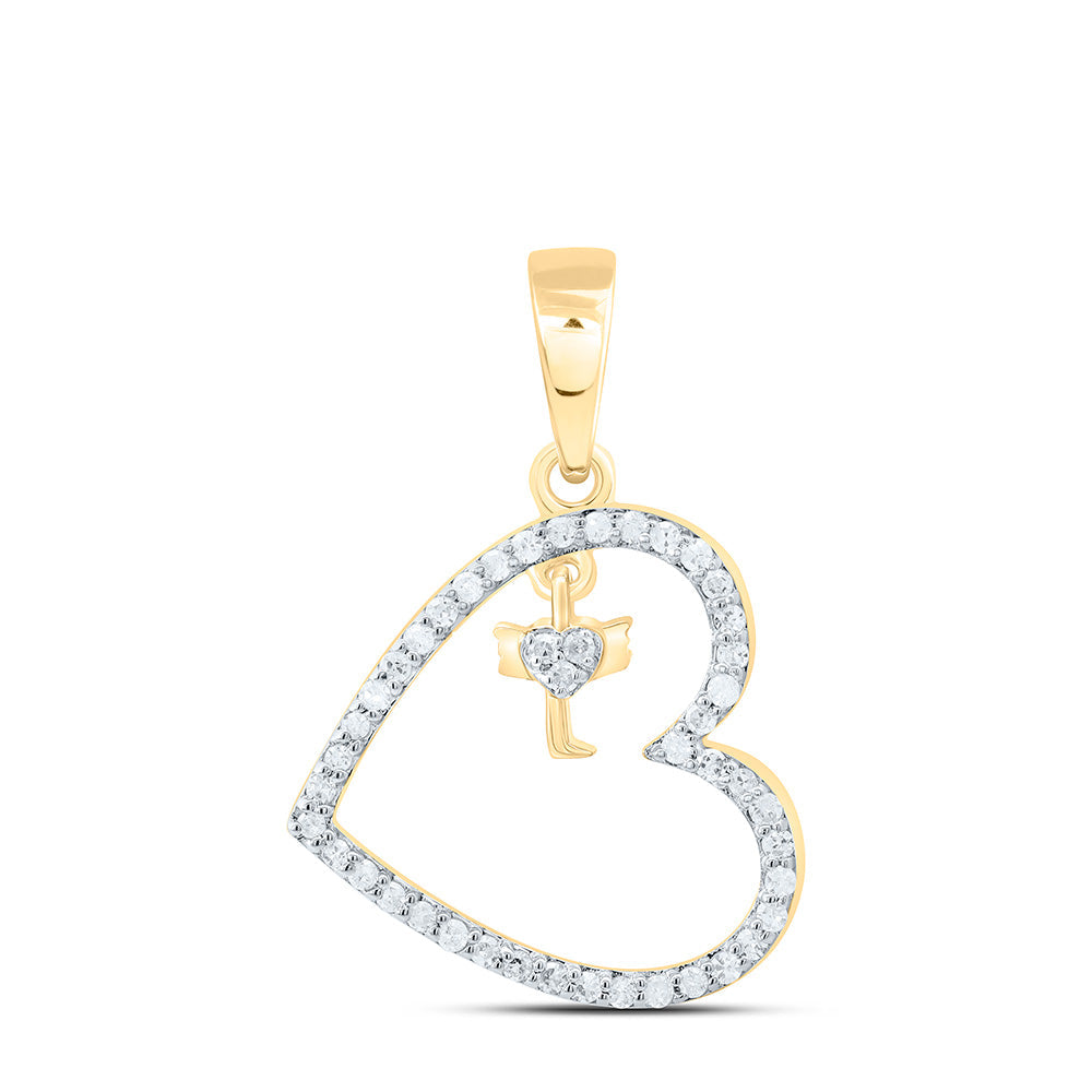 1/6CTW-NAT DIA P1 GIFT HEART PENDANT Daisy Joyeria