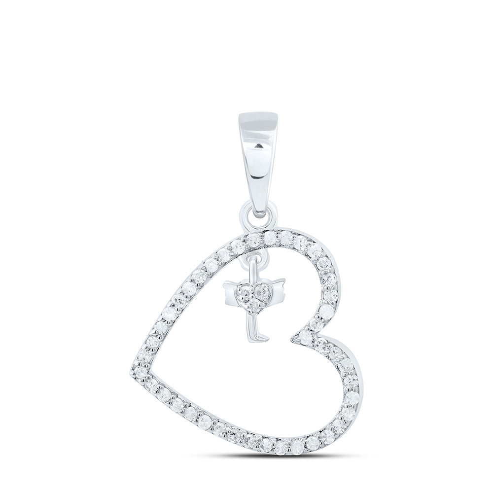 1/6CTW-NAT DIA P1 GIFT HEART PENDANT Daisy Joyeria