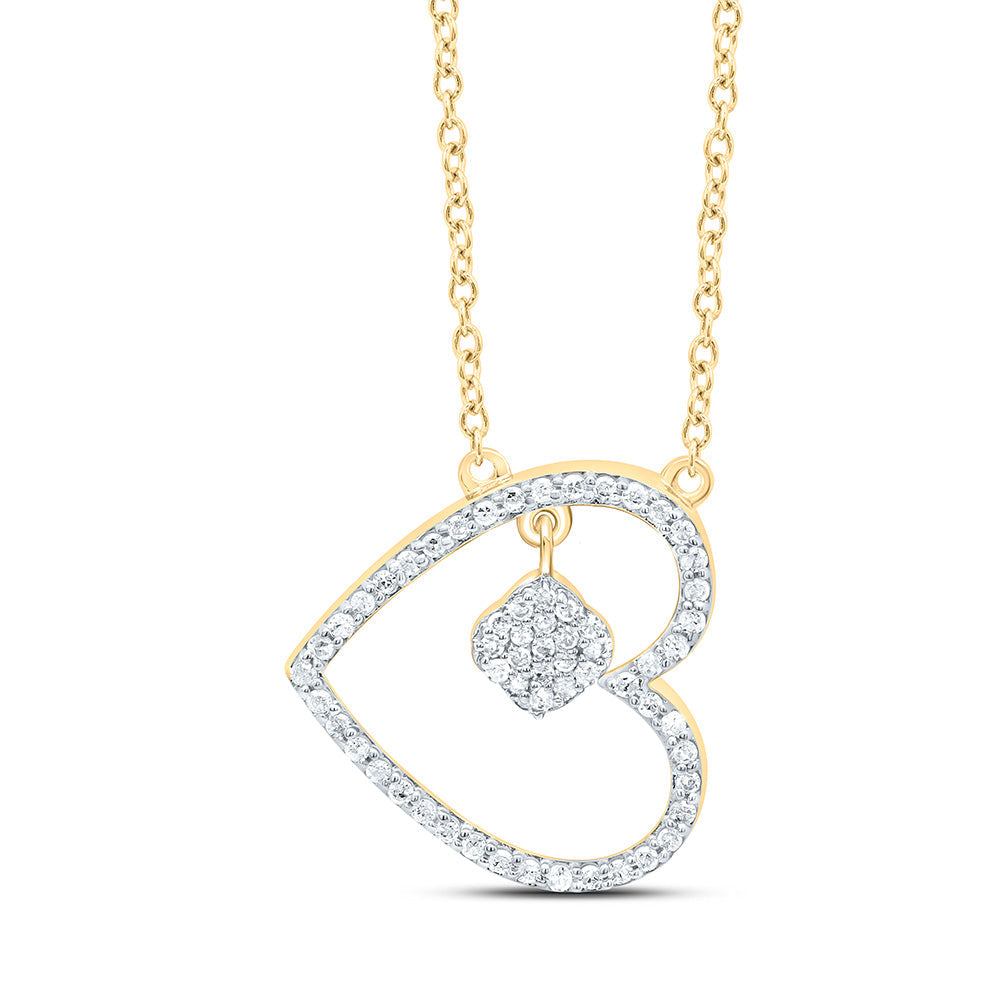 1/6CTW-NAT DIA P1 GIFT HEART NECKLACE (18 INCH) Daisy Joyeria