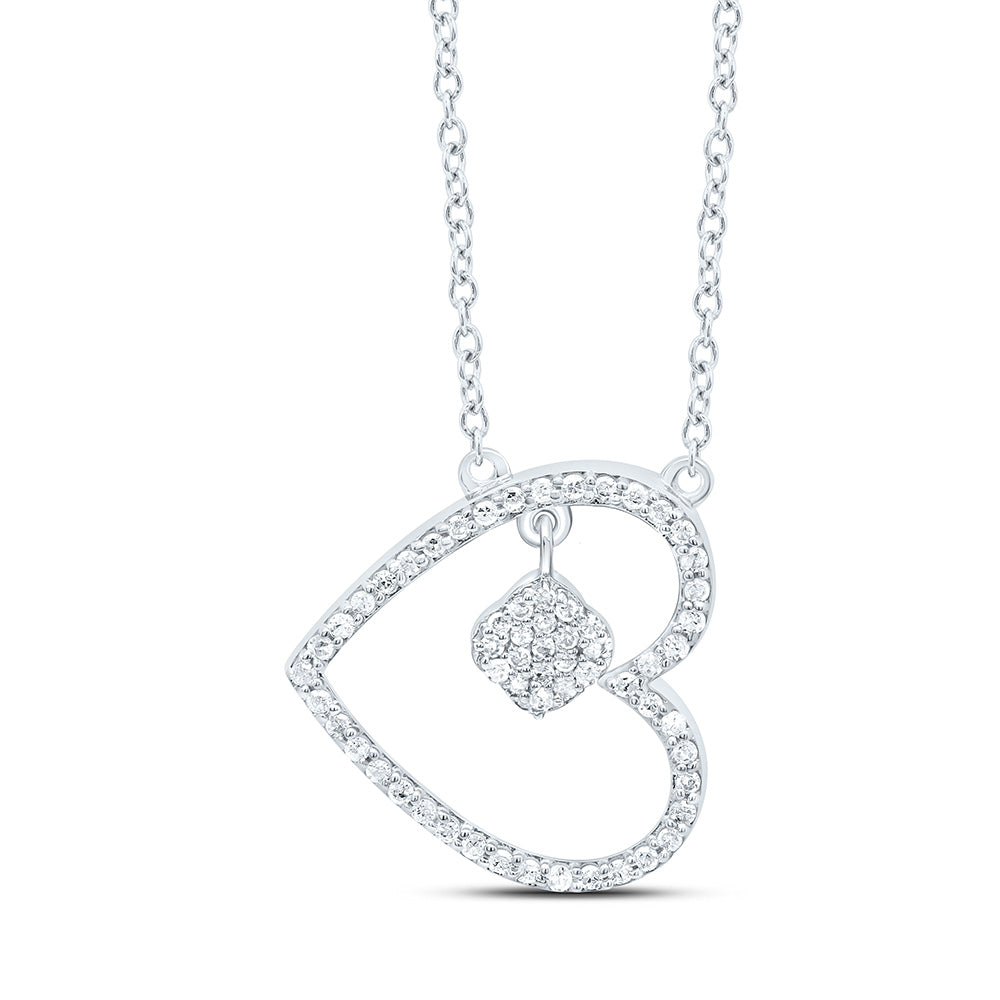1/6CTW-NAT DIA P1 GIFT HEART NECKLACE (18 INCH) Daisy Joyeria