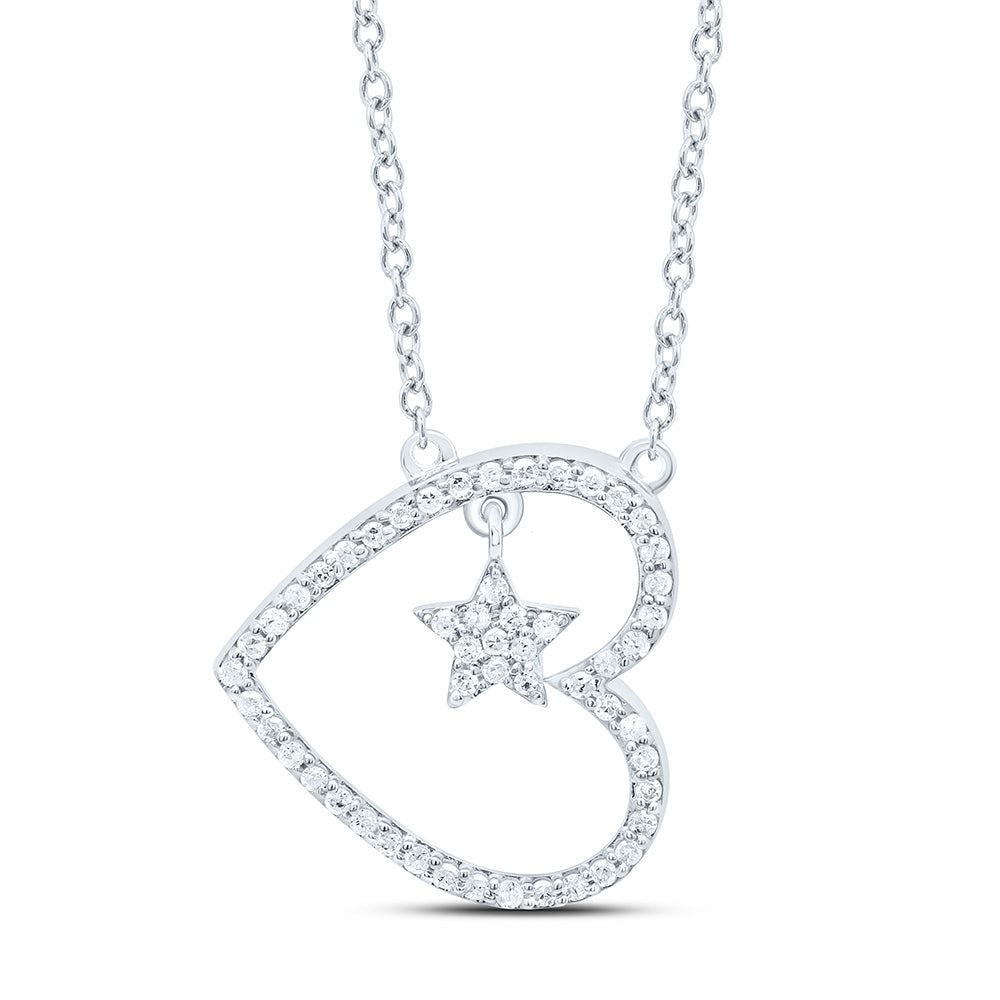 1/6CTW-NAT DIA P1 GIFT HEART NECKLACE (18 INCH) Daisy Joyeria