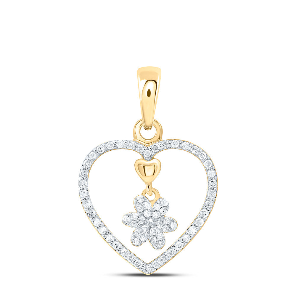 1/6CTW-NAT DIA P1 GIFT HEART PENDANT Daisy Joyeria