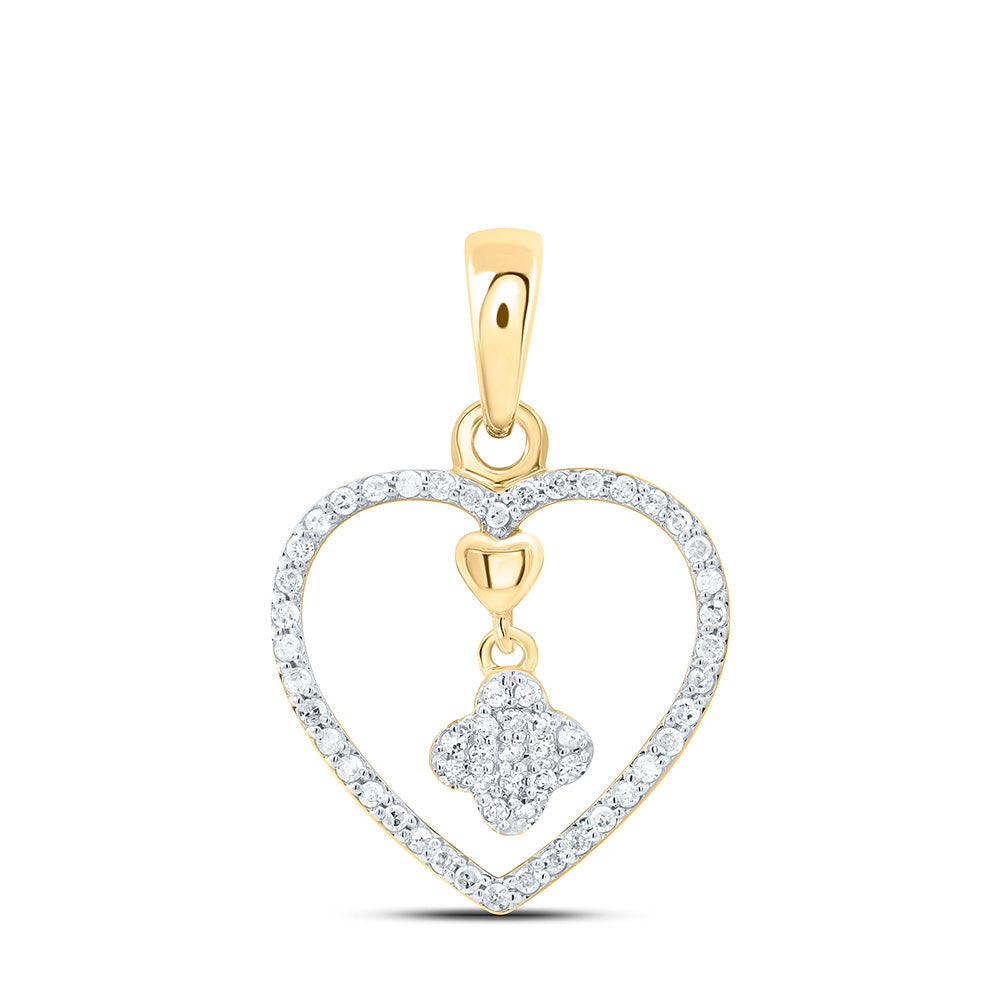 1/6CTW-NAT DIA P1 GIFT HEART PENDANT Daisy Joyeria