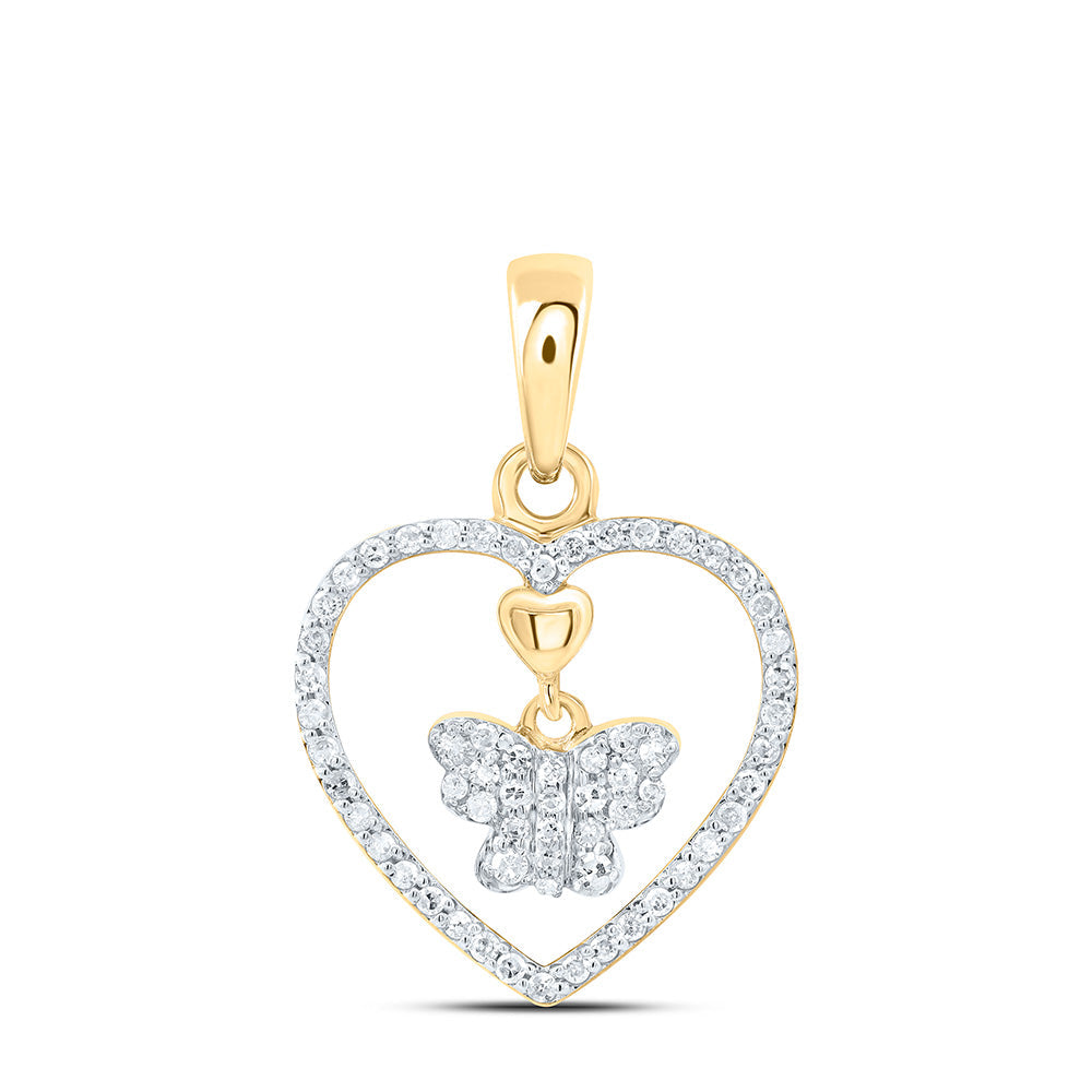 1/5CTW-NAT DIA P1 GIFT HEART PENDANT Daisy Joyeria