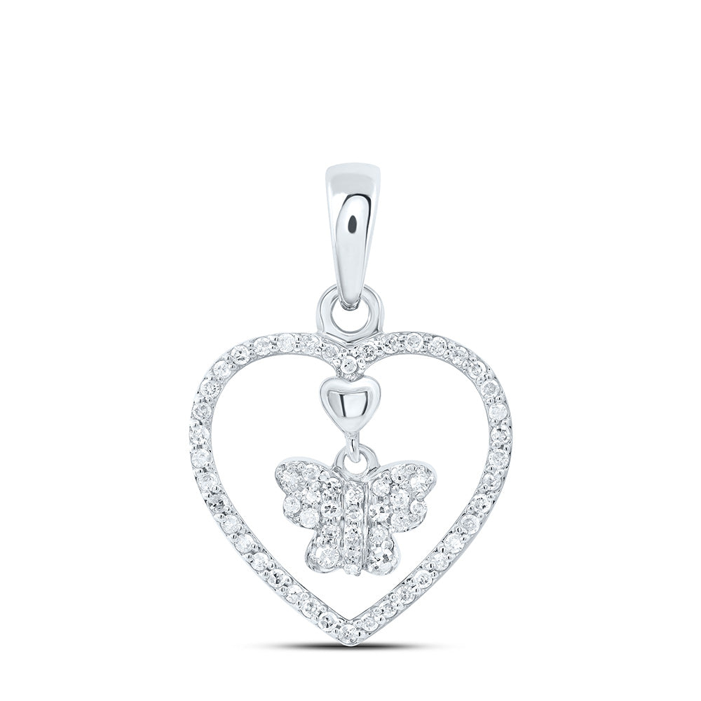 1/5CTW-NAT DIA P1 GIFT HEART PENDANT Daisy Joyeria
